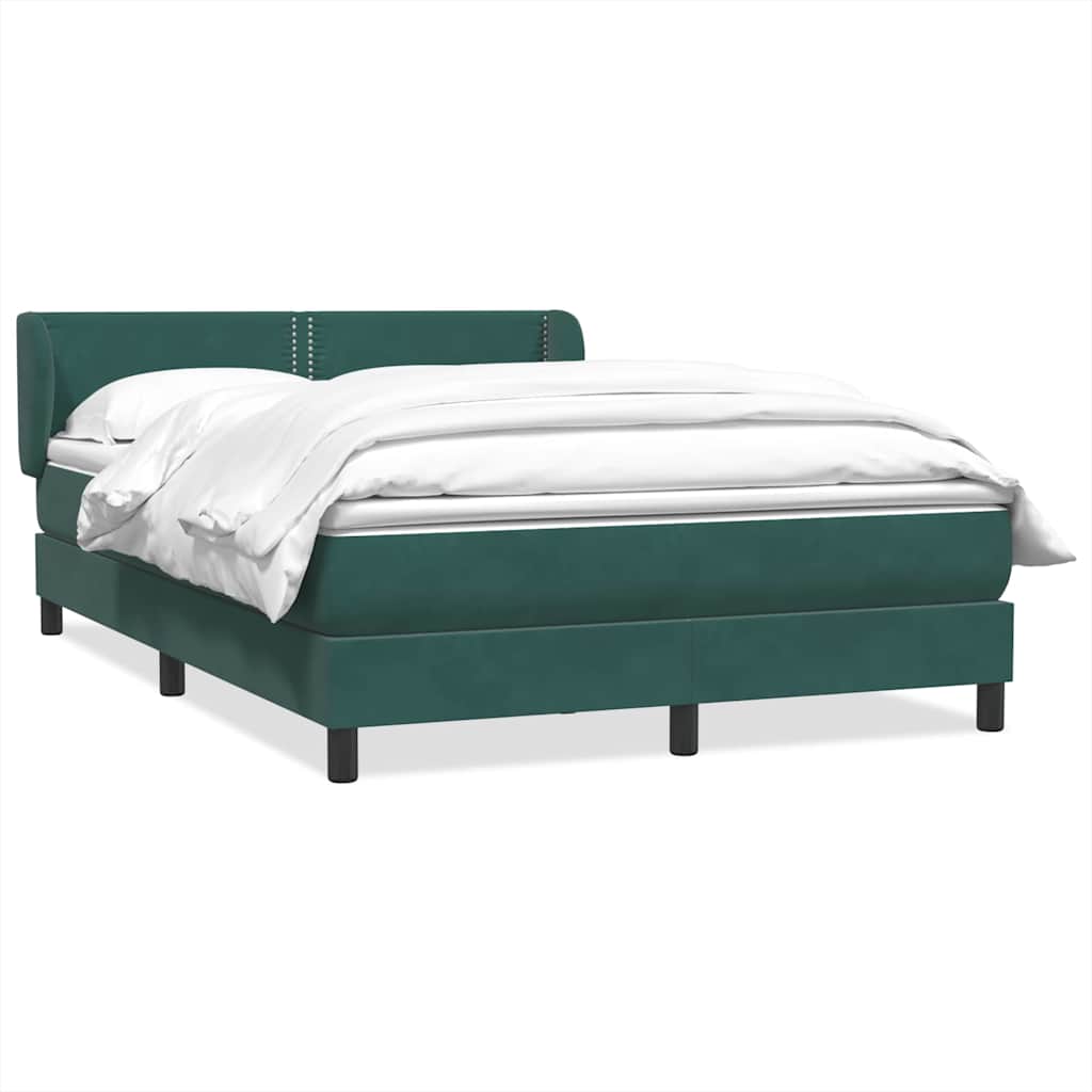 Κρεβάτι Boxspring με Στρώμα Σκούρο Πράσινο 160x210εκ. Βελούδινο