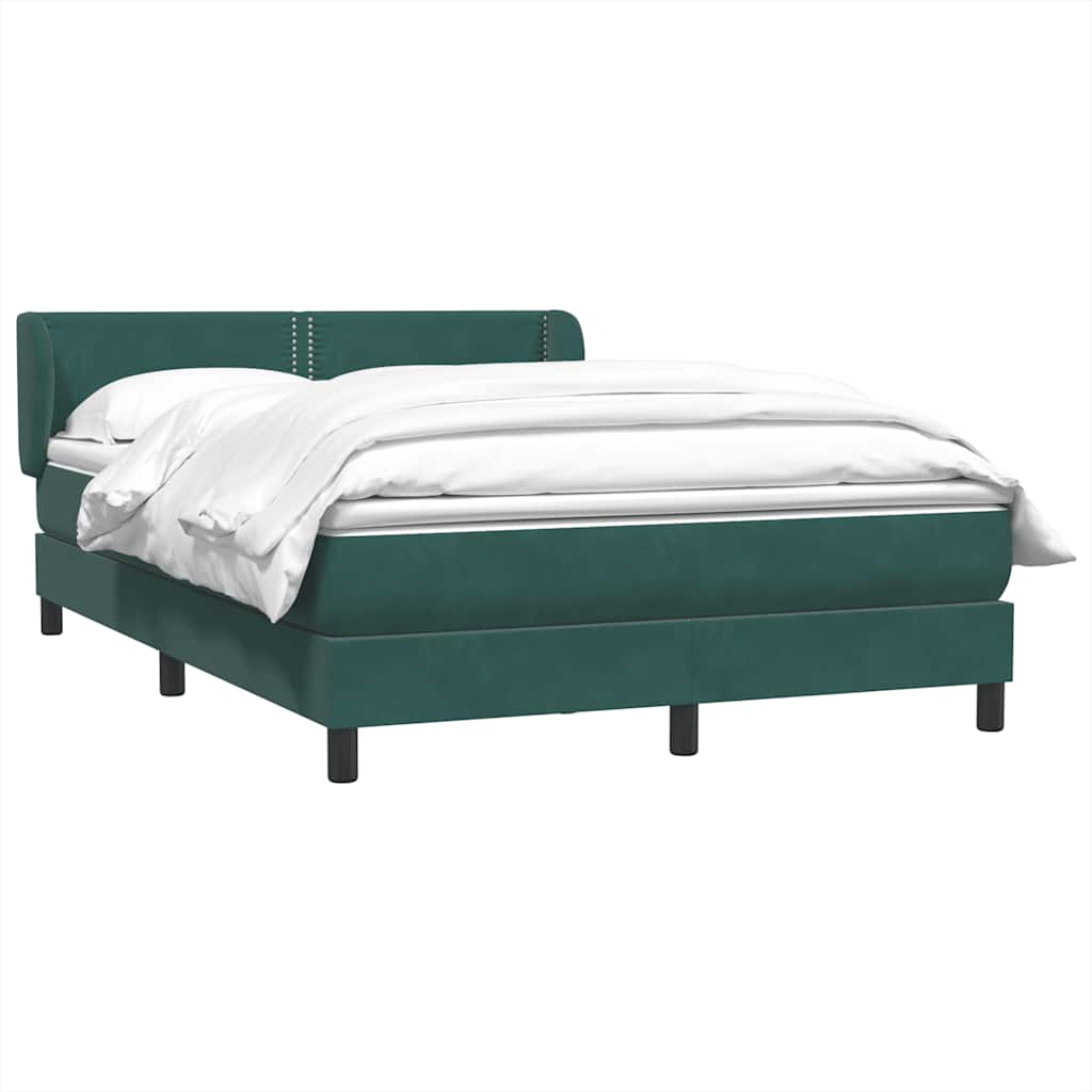 Κρεβάτι Boxspring με Στρώμα Σκούρο Πράσινο 160x210εκ. Βελούδινο