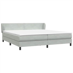 Box Spring κρεβάτι με στρώματα ανοιχτό γκρι 200x210cm Βελούδινο - Pakobazaar