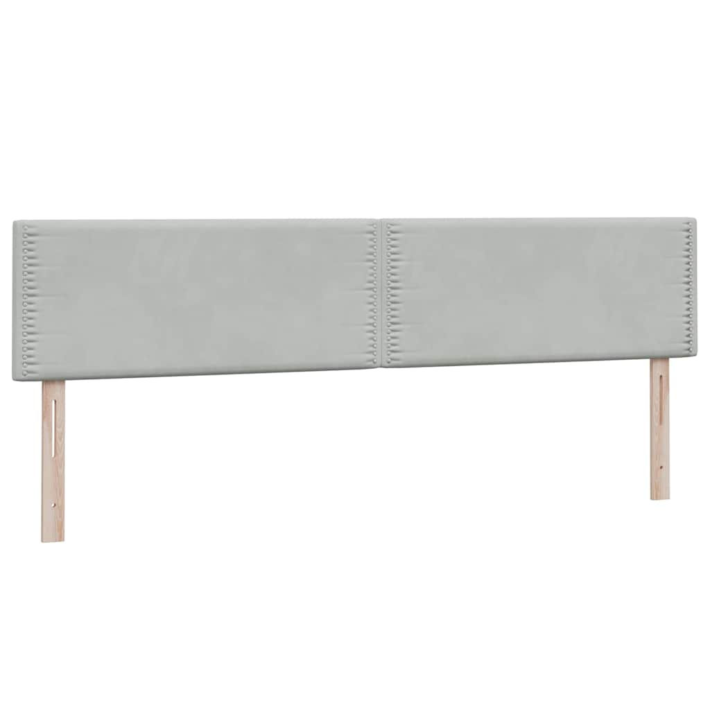 Box Spring κρεβάτι με στρώματα ανοιχτό γκρι 200x210cm Βελούδινο - Pakobazaar