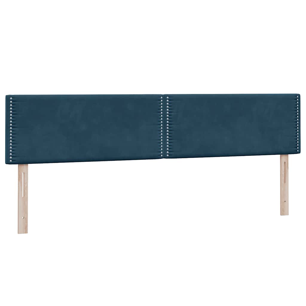 Box Spring Κρεβάτι με στρώματα Σκούρο μπλε 200x210 cm Βελούδινο