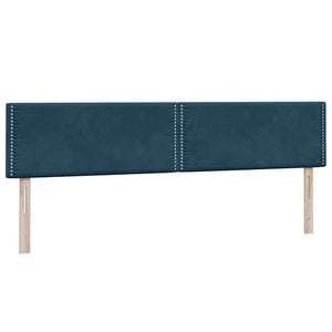 Box Spring Κρεβάτι με στρώματα Σκούρο μπλε 200x210 cm Βελούδινο - Pakobazaar