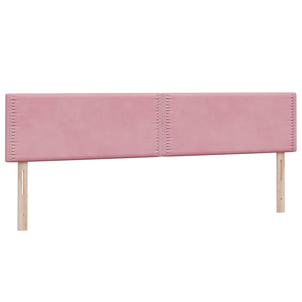 Box Spring κρεβάτι με στρώματα ροζ 200x210 cm Βελούδινο