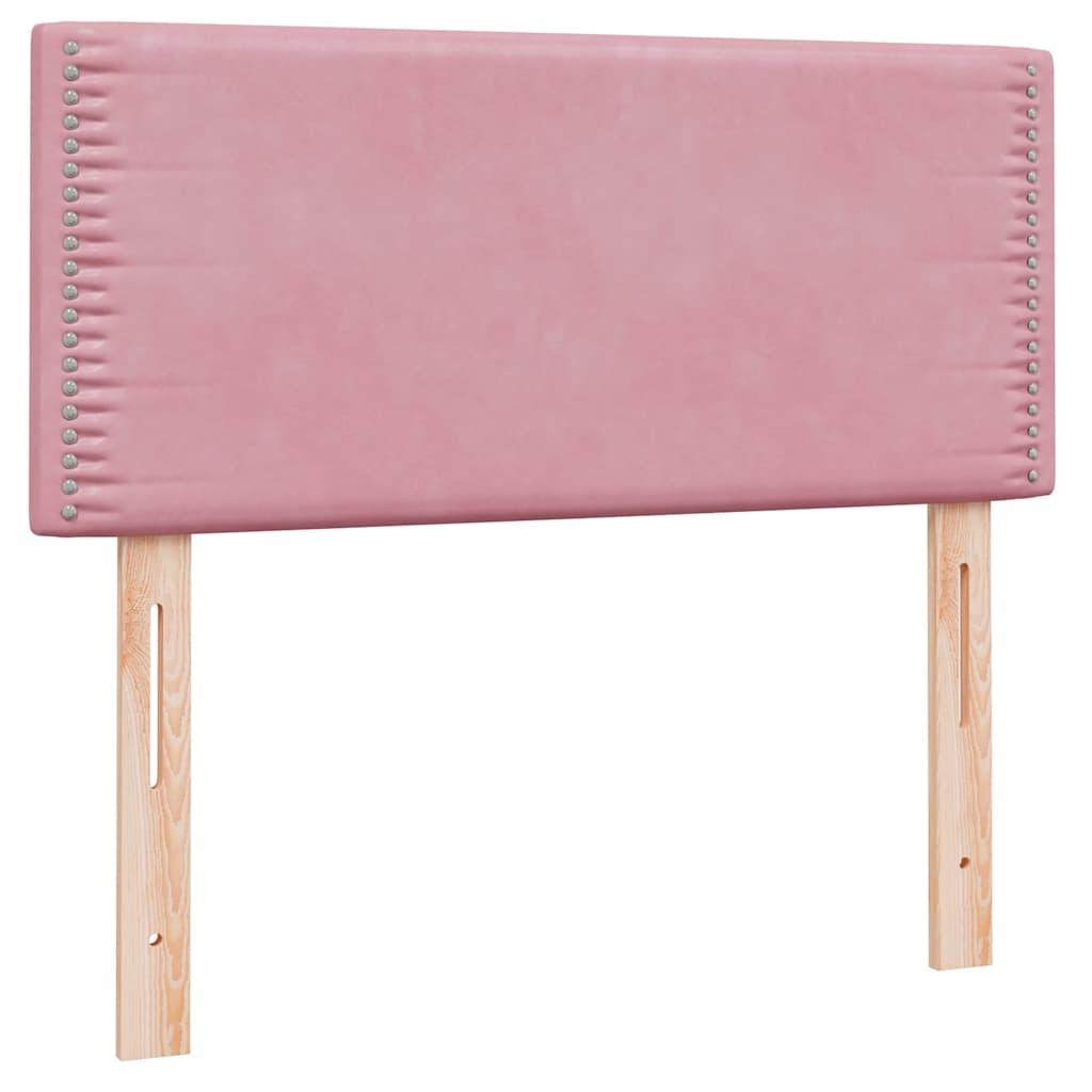 Κρεβάτι Boxspring με Στρώμα Ροζ 80x220 εκ. Βελούδινο