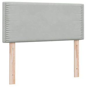 Box Spring κρεβάτι με στρώμα ανοιχτό γκρι 100x220 εκ. Βελούδινο - Pakobazaar