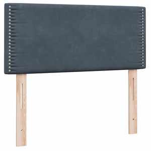 Box Spring Κρεβάτι με στρώμα Σκούρο γκρι 100x220 εκ. Βελούδινο - Pakobazaar