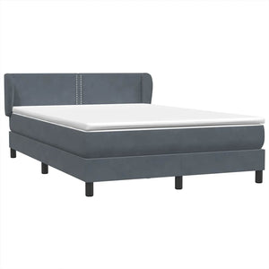 Box Spring Κρεβάτι με στρώμα Σκούρο γκρι 140x220 cm Βελούδινο