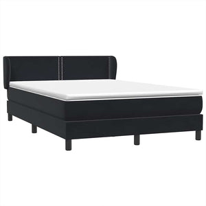 Box Spring Κρεβάτι με στρώμα Μαύρο 140x220 cm Βελούδινο