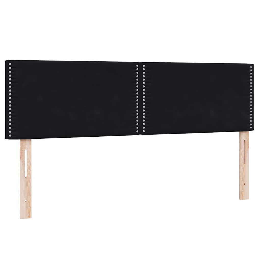 Box Spring Κρεβάτι με στρώμα Μαύρο 140x220 cm Βελούδινο