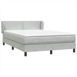 Κρεβάτι Boxspring με Στρώμα Ανοιχτό Γκρι 160x220 εκ. Βελούδινο - Pakobazaar