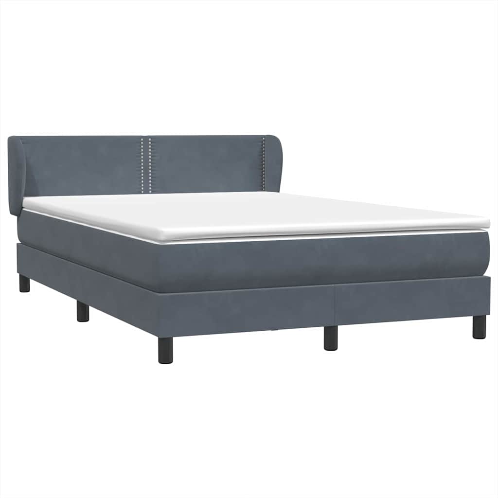 Box Spring Κρεβάτι με στρώμα Σκούρο γκρι 160x220 cm Βελούδινο
