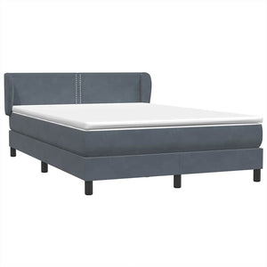 Box Spring Κρεβάτι με στρώμα Σκούρο γκρι 160x220 cm Βελούδινο - Pakobazaar