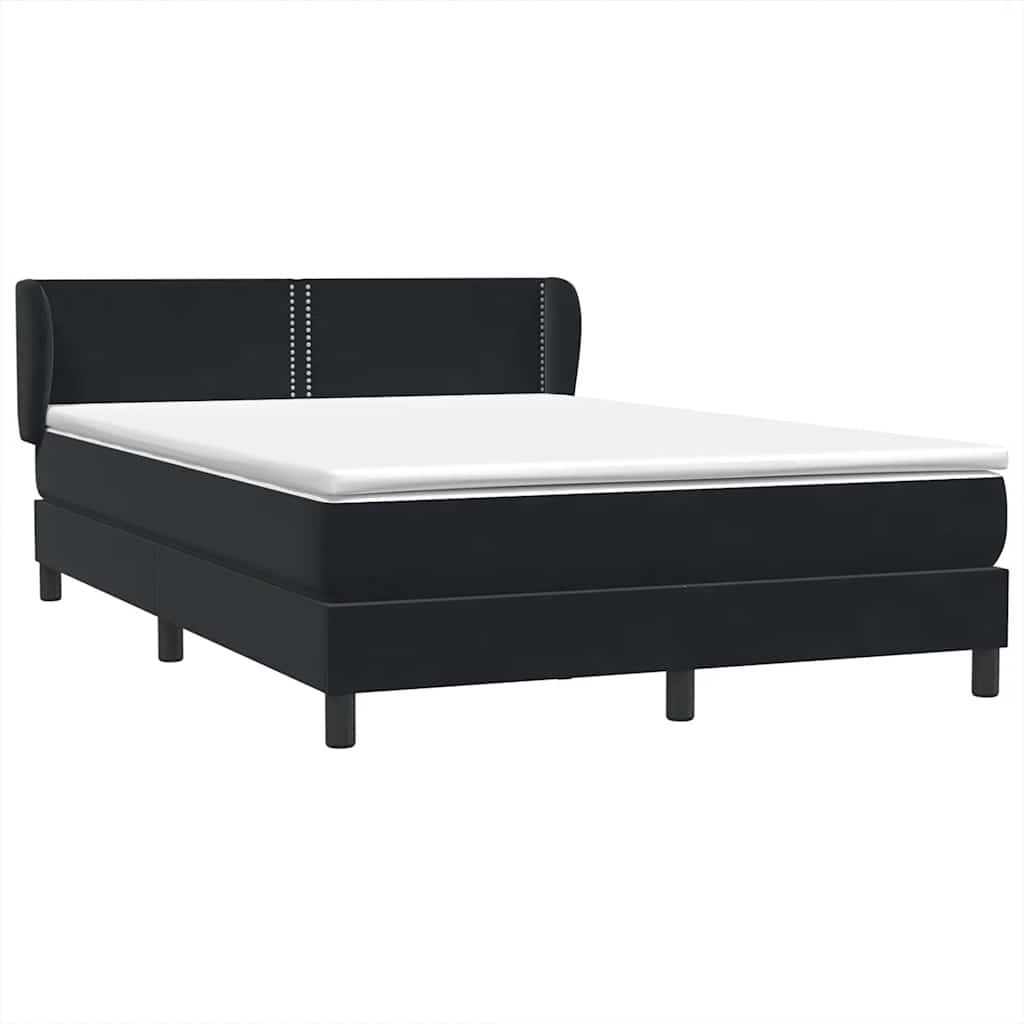 Box Spring Κρεβάτι με στρώμα Μαύρο 160x220 cm Βελούδινο - Pakobazaar