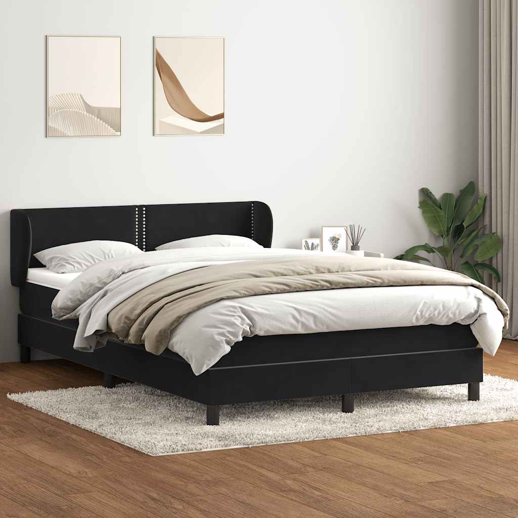 Box Spring Κρεβάτι με στρώμα Μαύρο 160x220 cm Βελούδινο - Pakobazaar