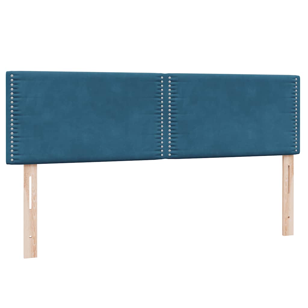 Box Spring κρεβάτι με στρώμα σκούρο μπλε 160x220 cm Βελούδινο - Pakobazaar