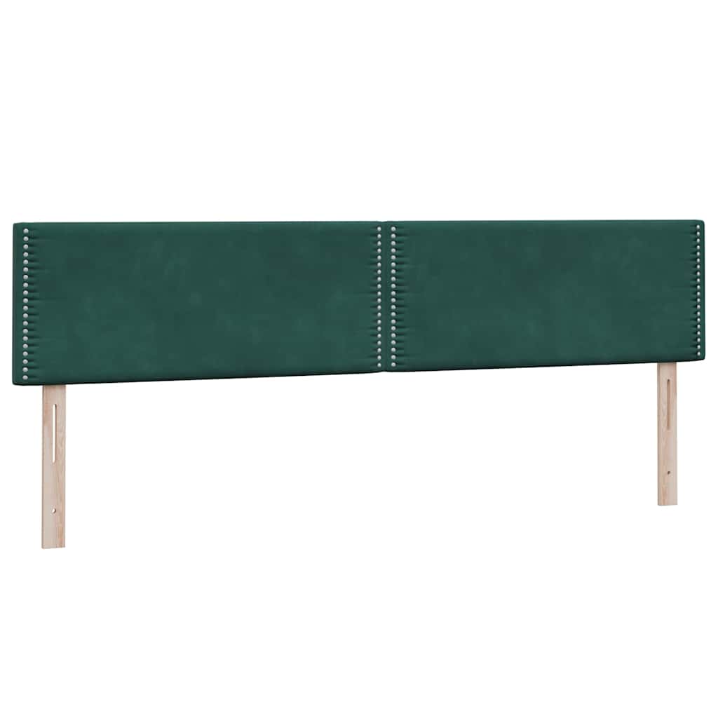 Box Spring κρεβάτι με στρώματα σκούρο πράσινο Βελούδινο