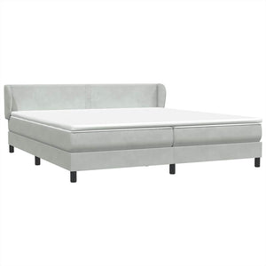 Box Spring κρεβάτι με στρώματα ανοιχτό γκρι 200x220cm Βελούδινο - Pakobazaar