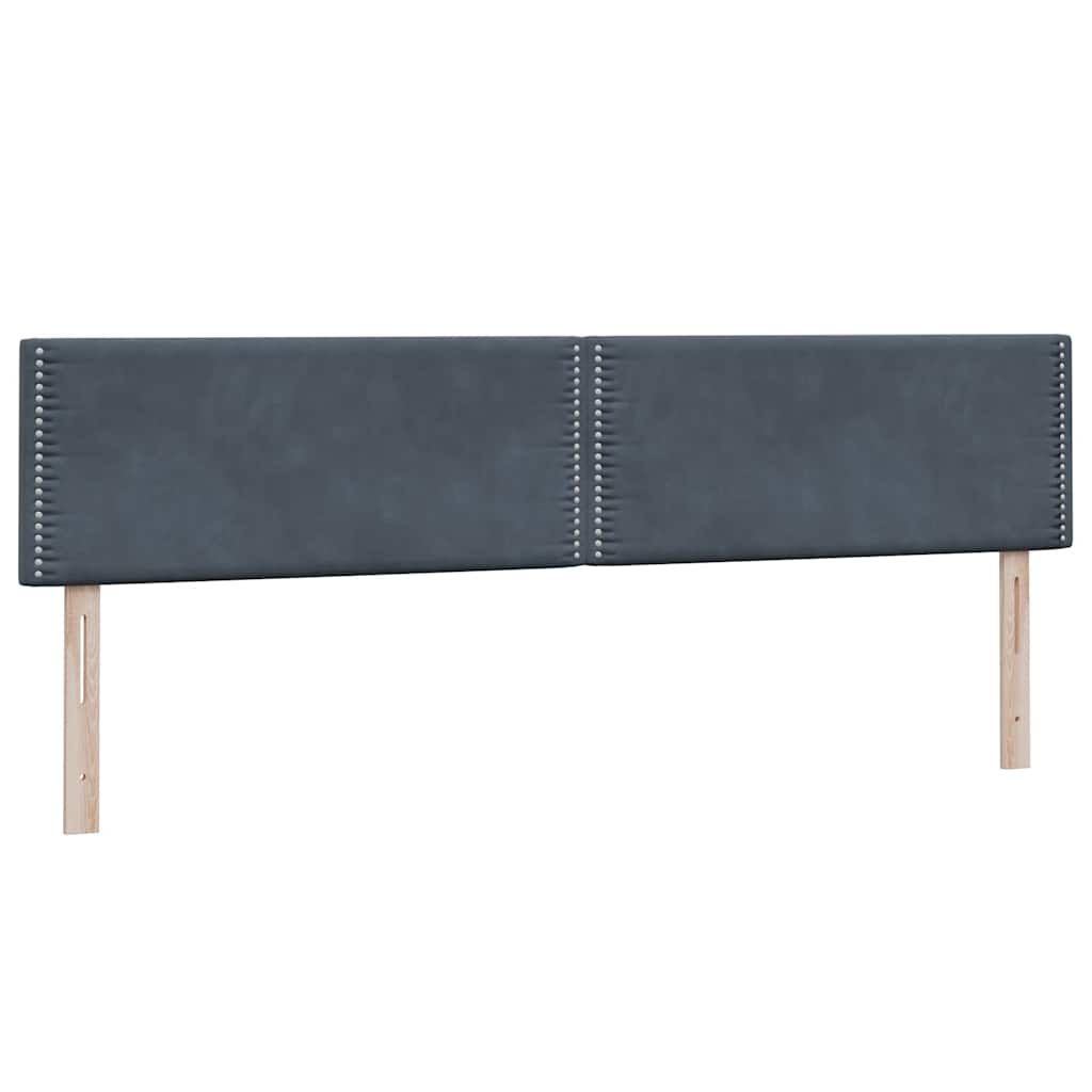 Box Spring Κρεβάτι με στρώματα Σκούρο γκρι 200x220 cm Βελούδινο - Pakobazaar