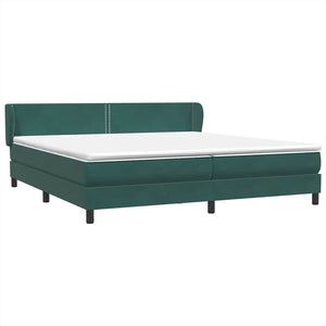 Box Spring Κρεβάτι με στρώματα Σκούρο πράσινο Βελούδινο - Pakobazaar