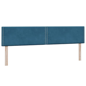 Box Spring Κρεβάτι με στρώματα Σκούρο μπλε 200x220 cm Βελούδινο - Pakobazaar