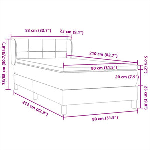 Box Spring Κρεβάτι με στρώμα Σκούρο πράσινο 80x210 cm Velvet - Pakobazaar