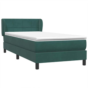 Box Spring Κρεβάτι με στρώμα Σκούρο πράσινο 80x210 cm Velvet - Pakobazaar
