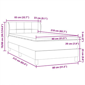 Box Spring κρεβάτι με στρώμα ροζ 80x210 εκ. Βελούδινο