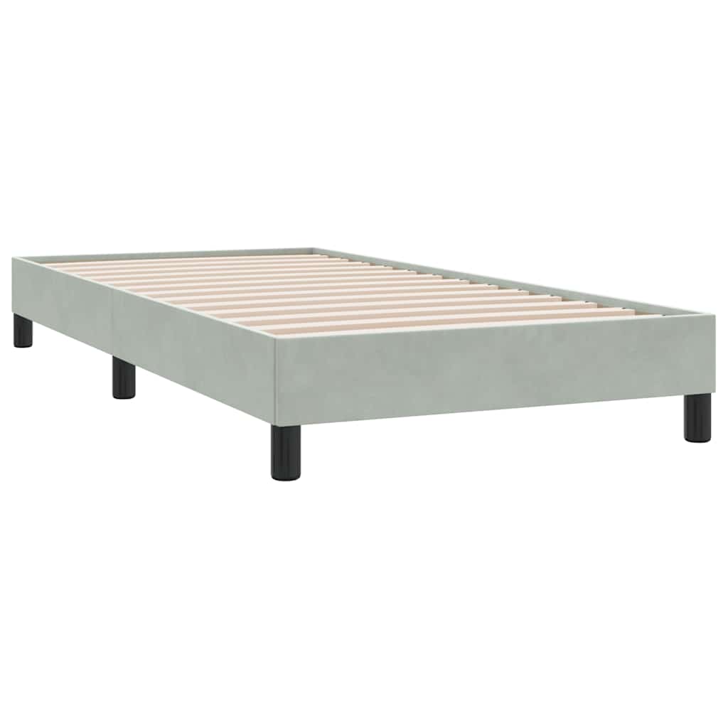 Κρεβάτι Boxspring με Στρώμα Ανοιχτό Γκρι 100x210 εκ. Βελούδινο - Pakobazaar