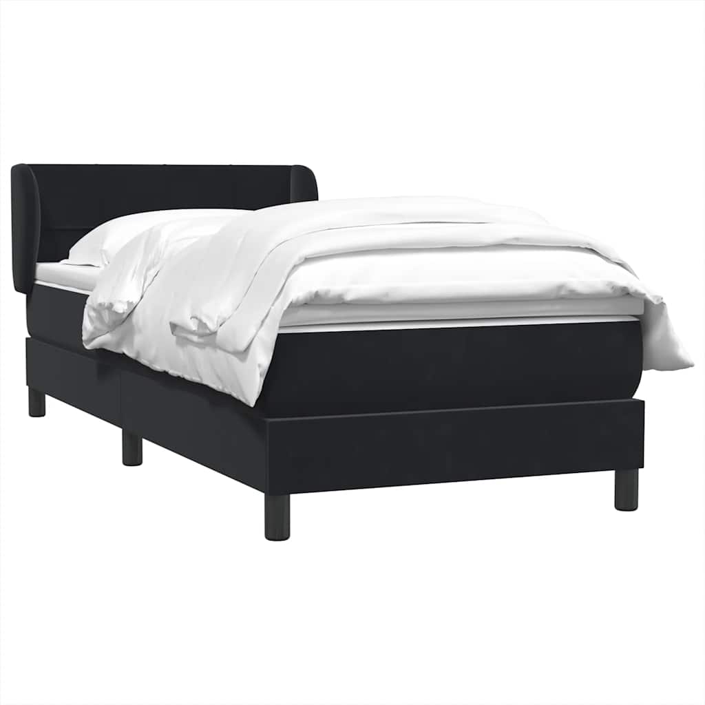 Box Spring Κρεβάτι με στρώμα Μαύρο 100x210 cm Βελούδινο - Pakobazaar