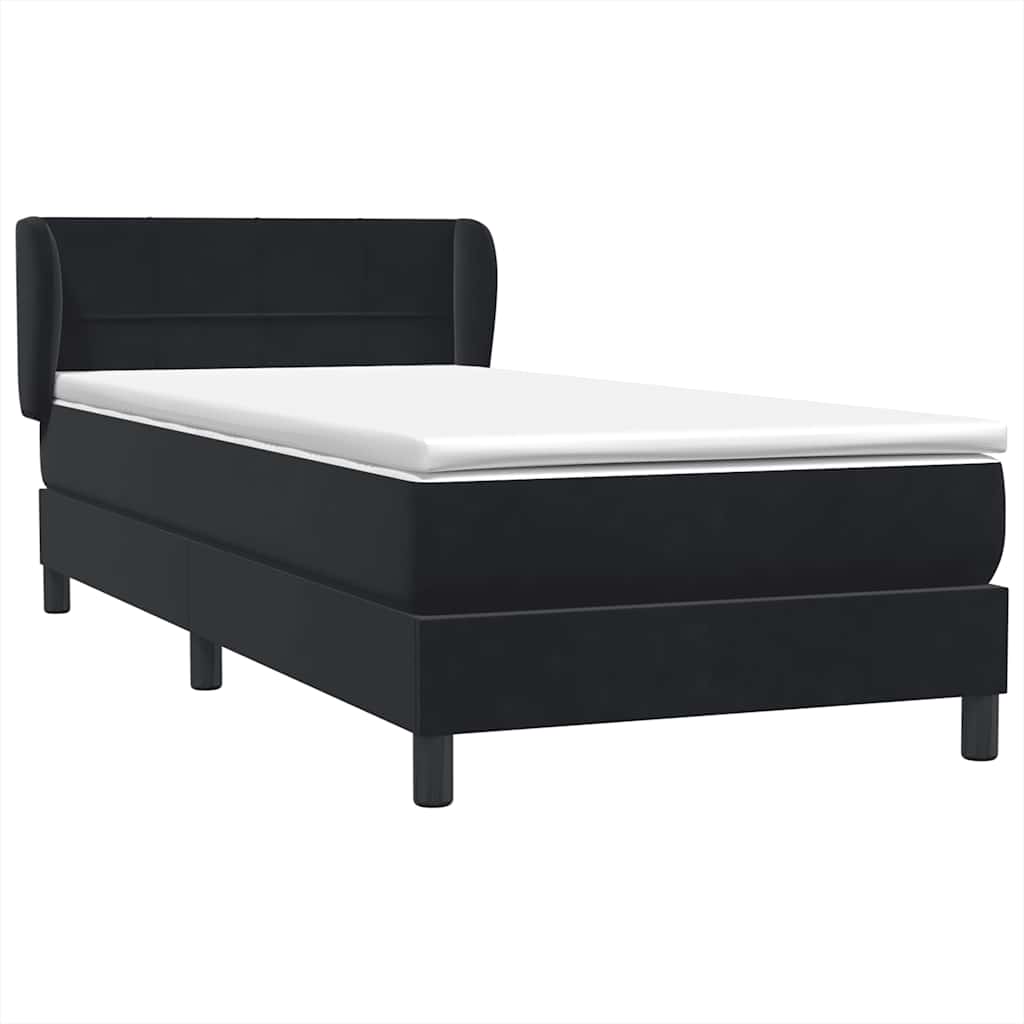 Box Spring Κρεβάτι με στρώμα Μαύρο 100x210 cm Βελούδινο - Pakobazaar