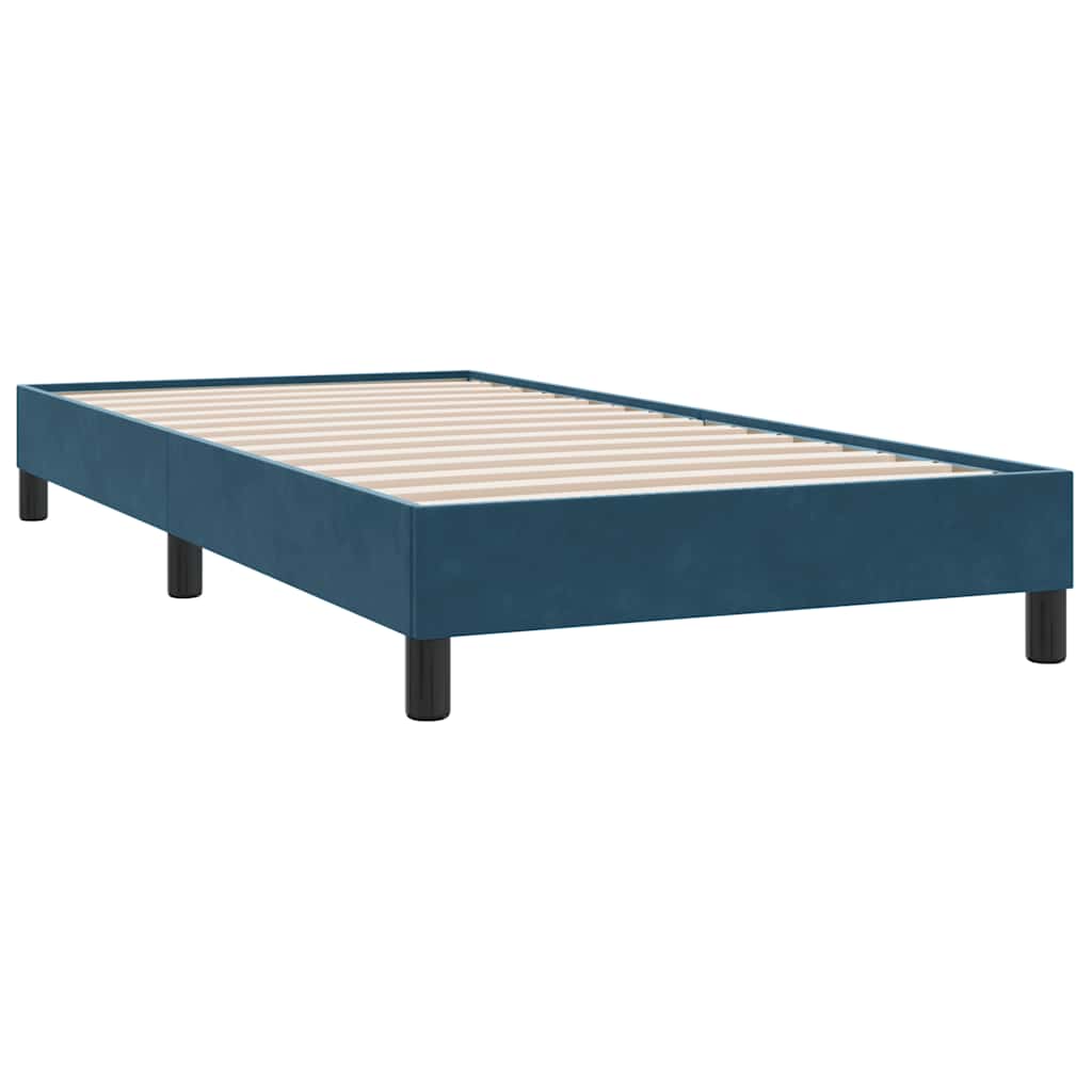 Κρεβάτι Boxspring με Στρώμα Σκούρο Μπλε 100x210 εκ. Βελούδινο