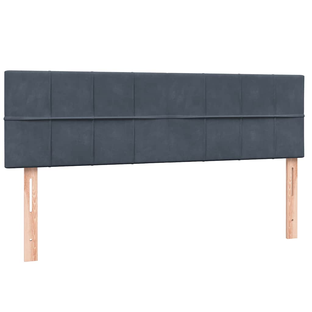 Κρεβάτι Boxspring με Στρώμα Σκούρο Γκρι 140x210 εκ. Βελούδινο