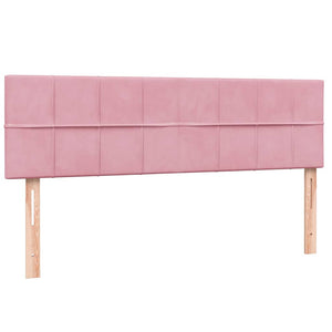 Κρεβάτι Boxspring με Στρώμα Ροζ 140x210 εκ. Βελούδινο
