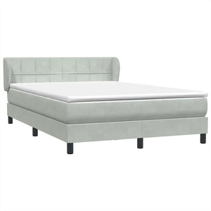 Κρεβάτι Boxspring με Στρώμα Ανοιχτό Γκρι 160x210 εκ. Βελούδινο