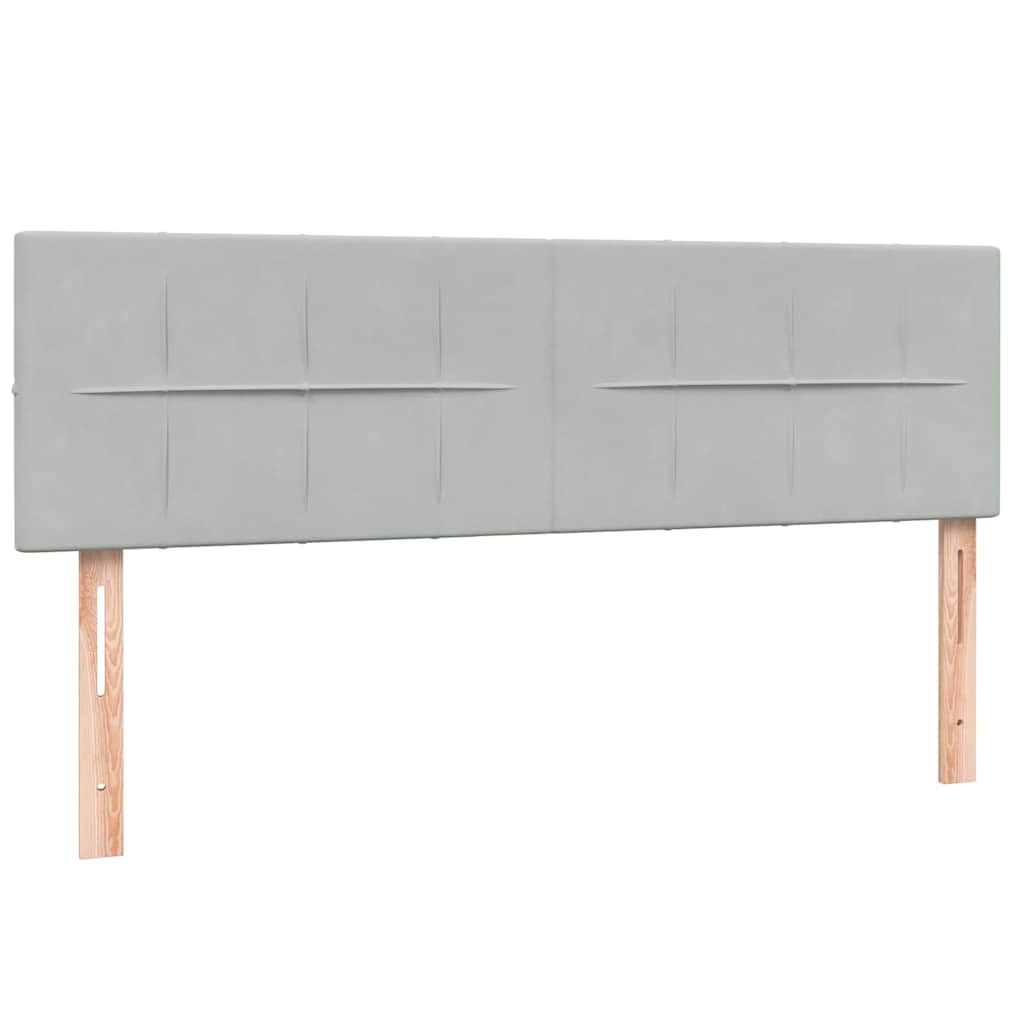 Κρεβάτι Boxspring με Στρώμα Ανοιχτό Γκρι 160x210 εκ. Βελούδινο