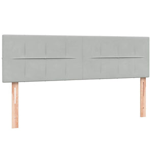 Κρεβάτι Boxspring με Στρώμα Ανοιχτό Γκρι 160x210 εκ. Βελούδινο