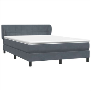 Κρεβάτι Boxspring με Στρώμα Σκούρο Γκρι 160x210 εκ. Βελούδινο - Pakobazaar