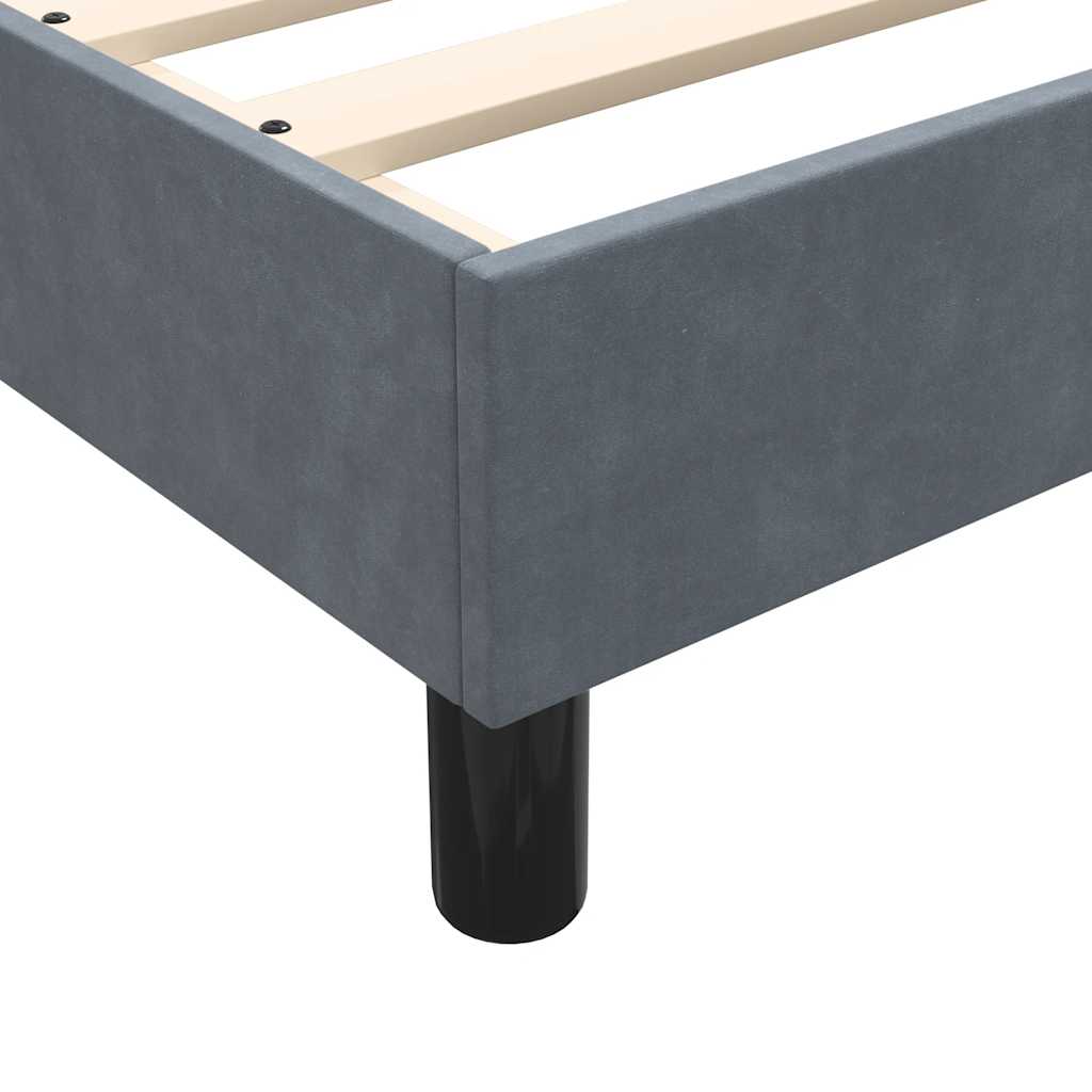 Κρεβάτι Boxspring με Στρώμα Σκούρο Γκρι 160x210 εκ. Βελούδινο