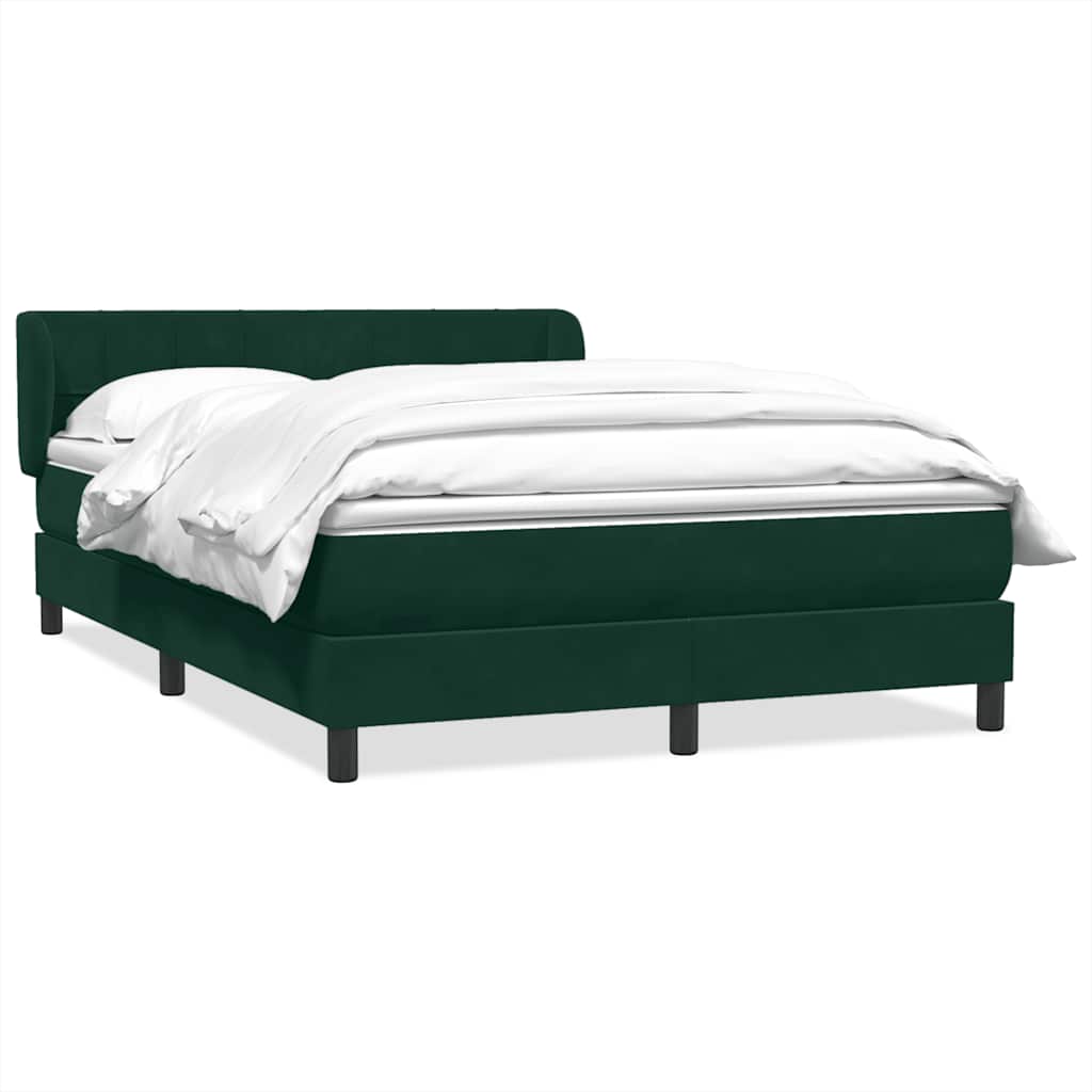Κρεβάτι Boxspring με Στρώμα Σκούρο Πράσινο 160x210εκ. Βελούδινο - Pakobazaar