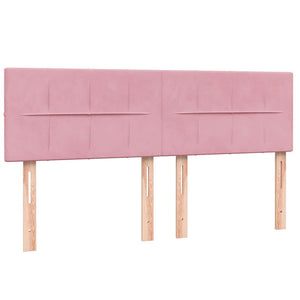 Κρεβάτι Boxspring με Στρώμα Ροζ 160x210 εκ. Βελούδινο