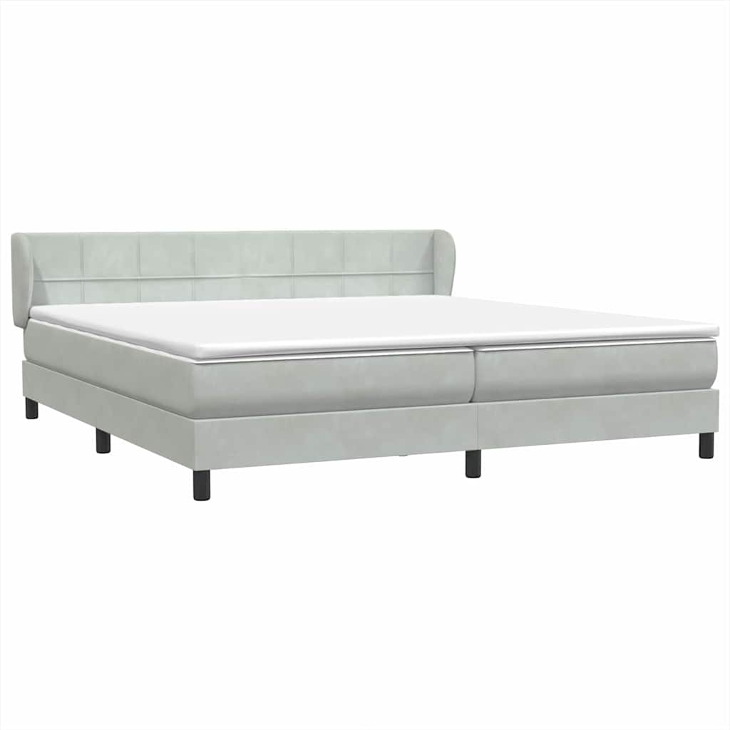 Box Spring κρεβάτι με στρώματα ανοιχτό γκρι 180x210 cm Velvet - Pakobazaar