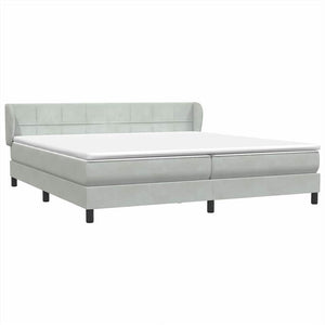 Box Spring κρεβάτι με στρώματα ανοιχτό γκρι 180x210 cm Velvet - Pakobazaar