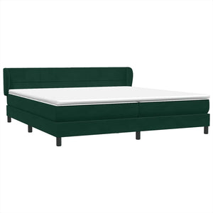 Box Spring Κρεβάτι με στρώματα Σκούρο πράσινο Βελούδινο