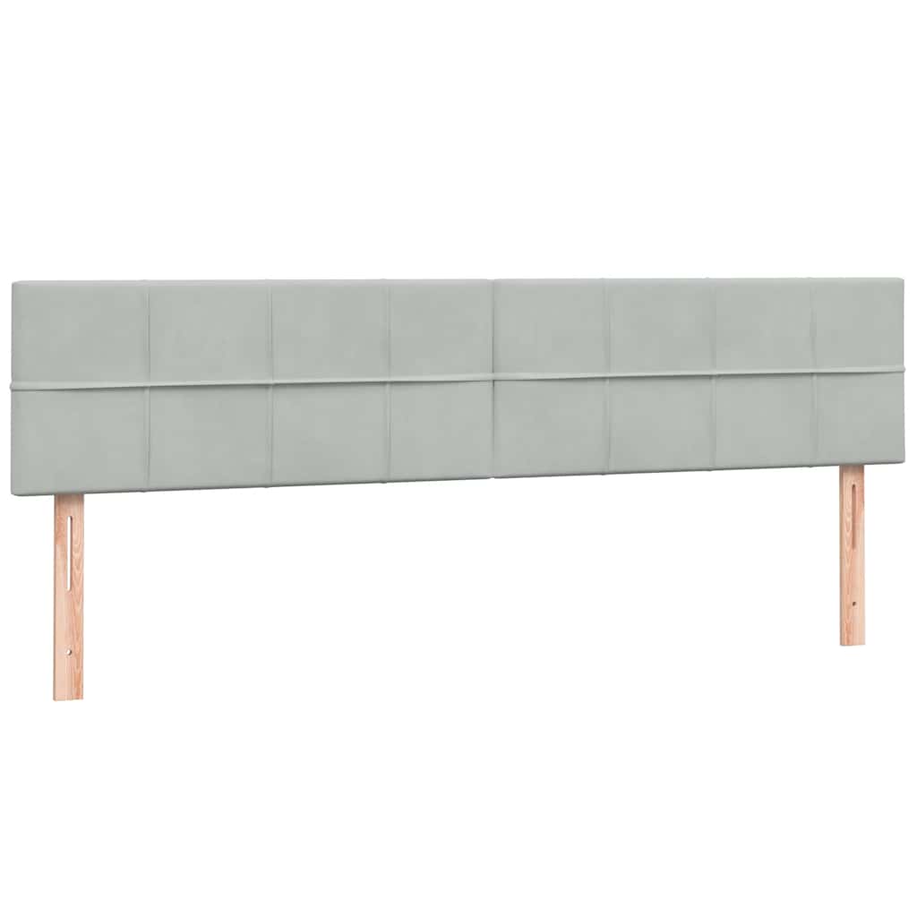 Box Spring κρεβάτι με στρώματα ανοιχτό γκρι 200x210cm Βελούδινο - Pakobazaar