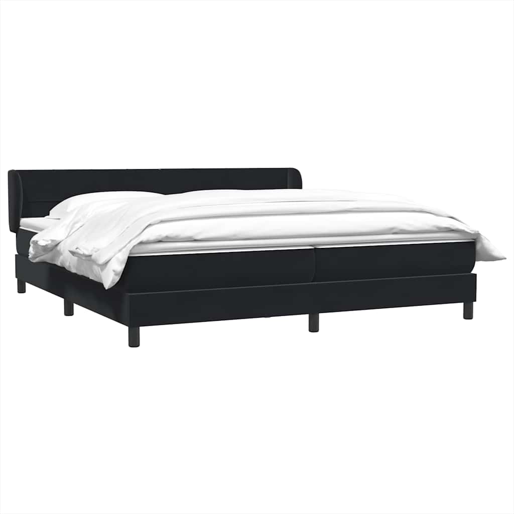 Box Spring Κρεβάτι με στρώματα Μαύρο 200x210 cm Βελούδινο - Pakobazaar