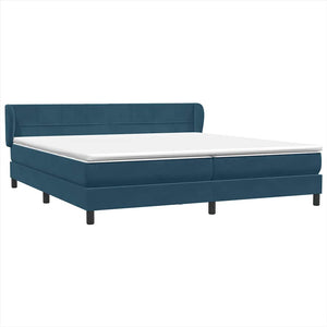 Box Spring Κρεβάτι με στρώματα Σκούρο μπλε 200x210 cm Βελούδινο - Pakobazaar