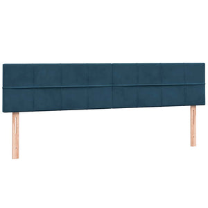 Box Spring Κρεβάτι με στρώματα Σκούρο μπλε 200x210 cm Βελούδινο - Pakobazaar