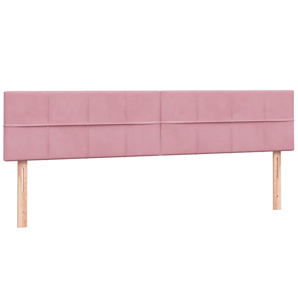 Box Spring κρεβάτι με στρώματα ροζ 200x210 cm Βελούδινο