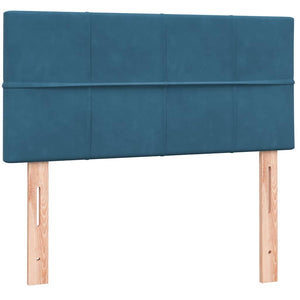 Κρεβάτι Boxspring με Στρώμα Σκούρο Μπλε 80x220 εκ. Βελούδινο