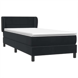 Box Spring Κρεβάτι με στρώμα Μαύρο 100x220 εκ. Βελούδινο - Pakobazaar